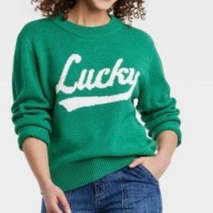 Grayson Thread Green LUCKY Womens Small Sweater Saint Patrick